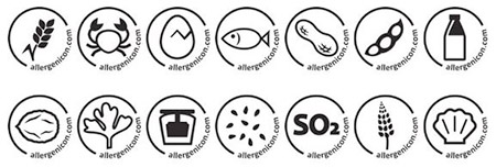 allergenen iconen Allergeneniconen als pictogram